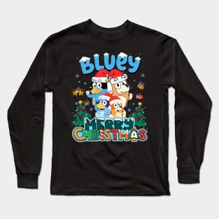 bluey merry christmas Long Sleeve T-Shirt